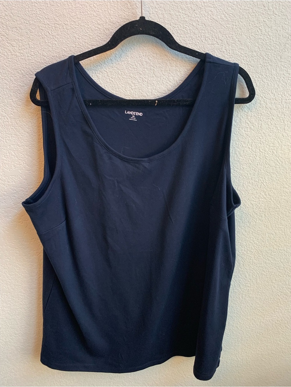 Lands' End Navy Scoop Neck Tank Top